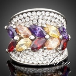Platinum Plated Swarovski Element Crystal Multicolour Water Drop 