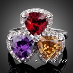 Multicolor Triangle Rhinestone Ring